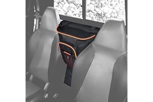 Sresk Center Seat Storage Bag Compatible with Polaris RZR XP 1000 Turbo S 800 900 570 RZR Accessories, UTV Cab Pack Storage Bag with Multiple Pockets (Orange Piping)