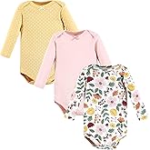 Hudson Baby baby-girls Cotton Long-sleeve Bodysuits 3-pack