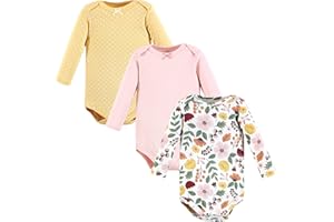 Hudson Baby baby-girls Cotton Long-sleeve Bodysuits 3-pack