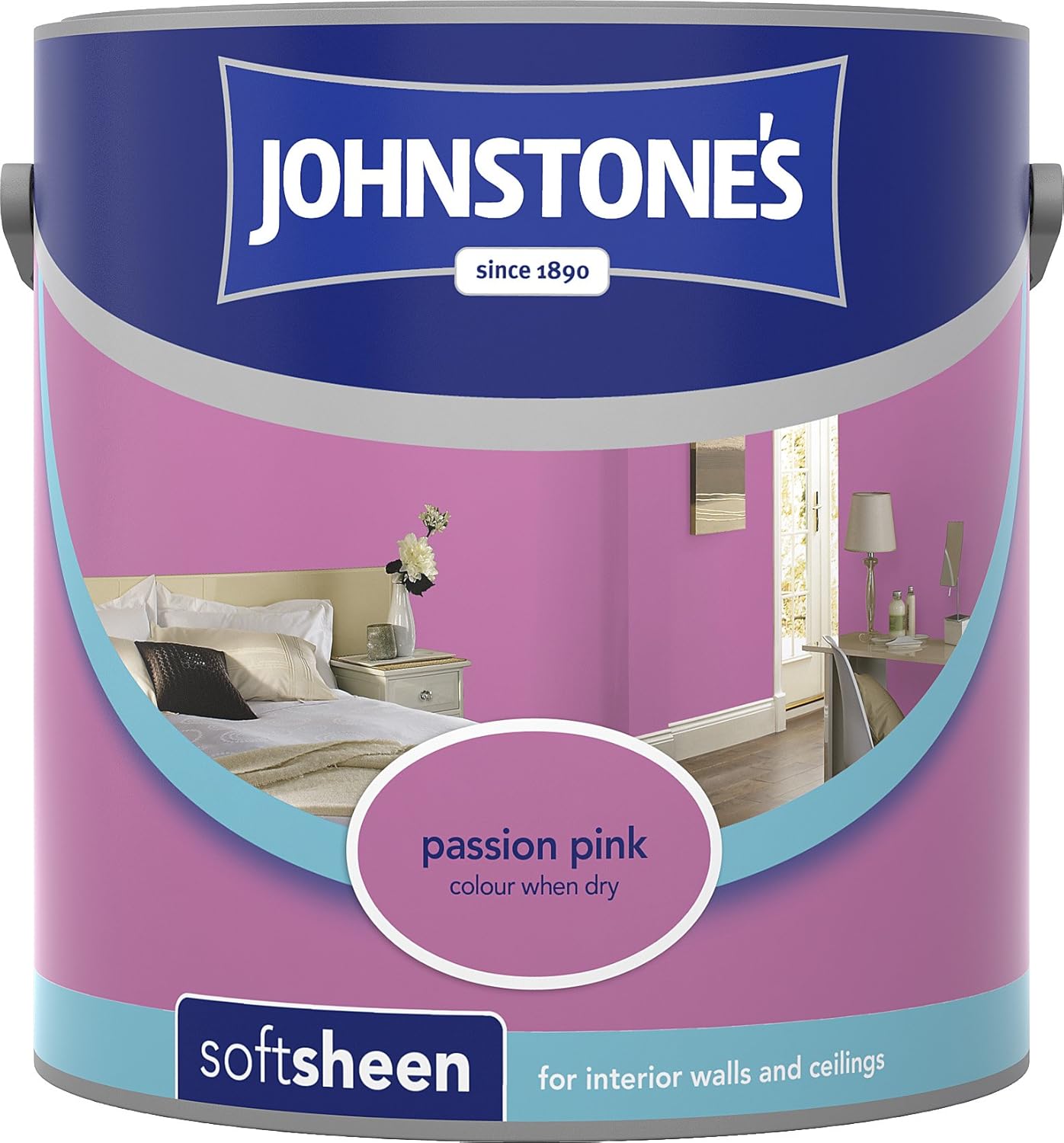 Johnstone's 304153 2.5 Litre Soft Sheen Emulsion Paint - Passion Pink ...