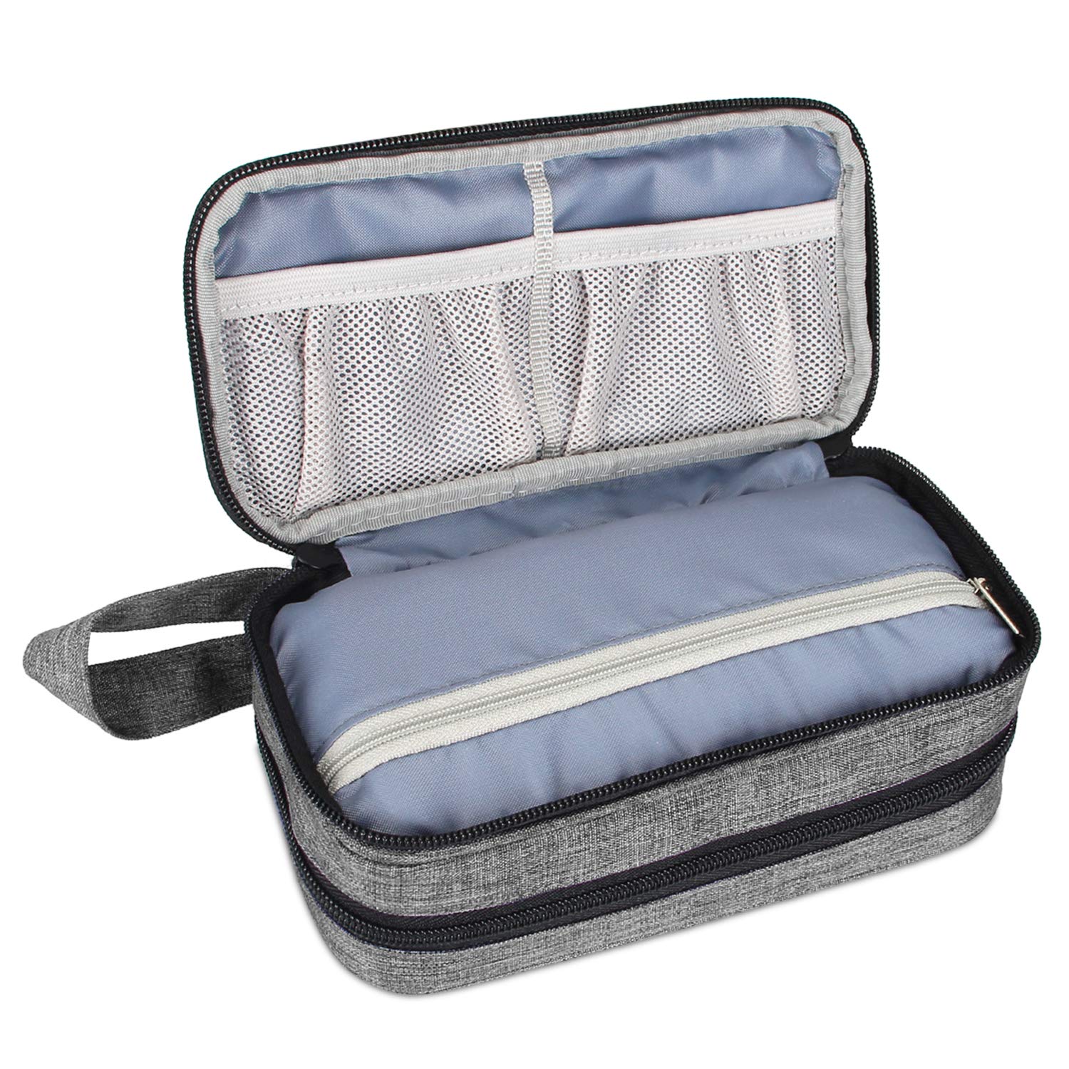 Luxja Essential Oil Carrying Case - Holds 12 Bottles (5ml-15ml, Also Fits for Roller Bottles), Portable Double-Layer Organizer for Essential Oil and Accessories, Gray : Beauty