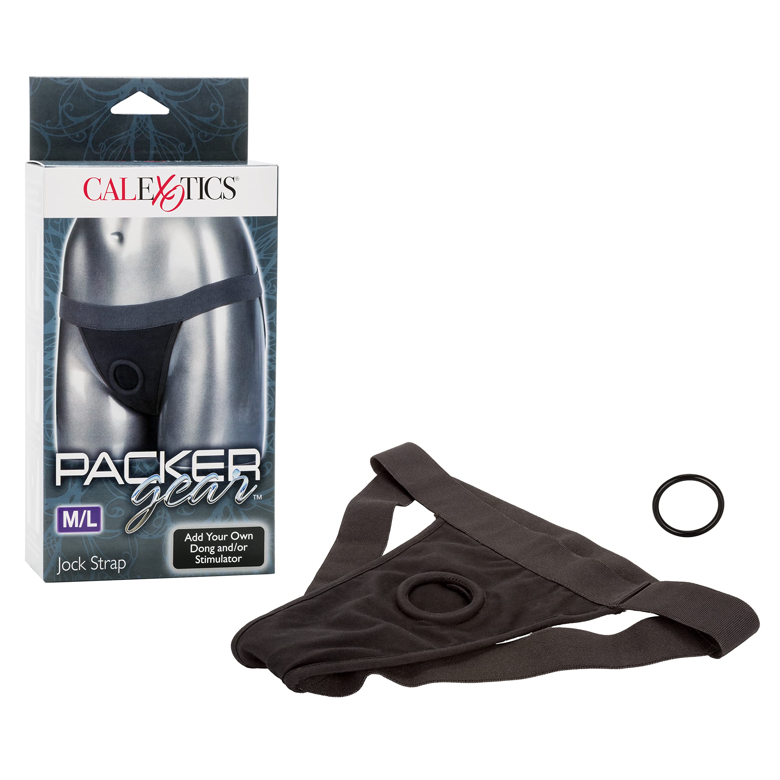Calexotics Packer Gear Jock Strap, Medium/Large, Black
