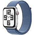 Apple Watch SE (2nd Gen) [GPS + Cellular, 44mm] - Silver Aluminum Case with Winter Blue Sport Loop, One Size (Renewed)