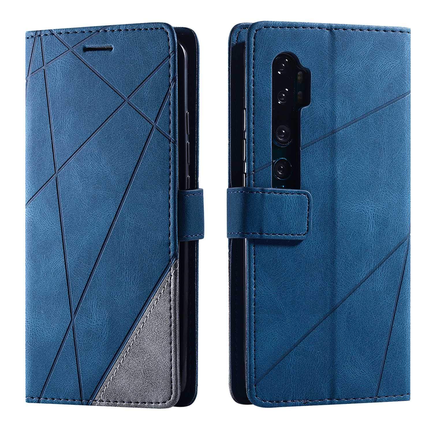 SONWO Case for Xiaomi Note 10 Case, Premium Leather Flip Wallet Case Magnetic Closure Card Slots Kickstand Phone Case for Xiaomi Note 10, Blue