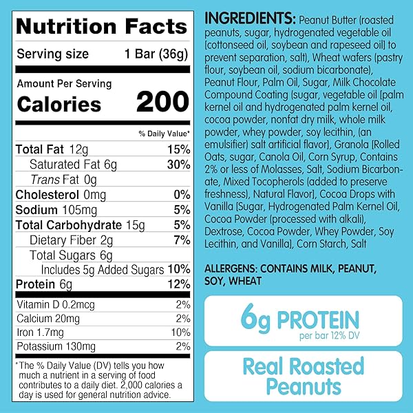 SKIPPY CREAMY PEANUT BUTTER AND CHOCOLATE FUDGE WAFER SNACK BAR, 1.3 OZ (36G)/BAR 6 CT