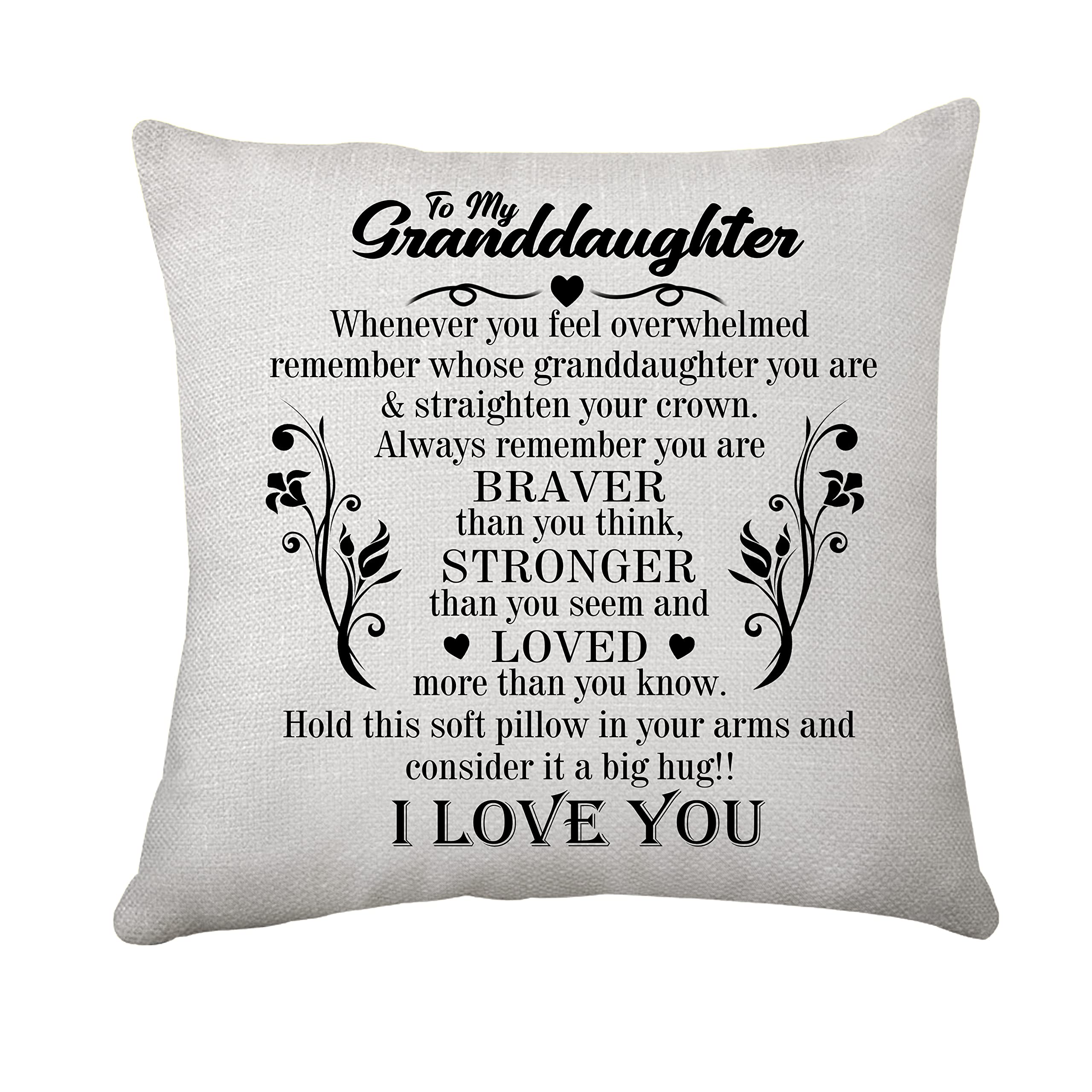 Grandma's Granddaughter Cushion Cover - 45x45, Soft Home Decor Throw Pillow Cases for Christmas & Birthday Gifts
