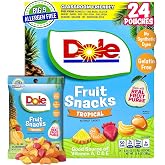 Dole Fruit Snacks, Tropical Flavors - Individually Wrapped Pouches - Classroom-Friendly, Top 9 Allergen Free, No Artificial Dyes, Natural Fruit Pur&eacute;e - 1 Box, 24 Total Pouches