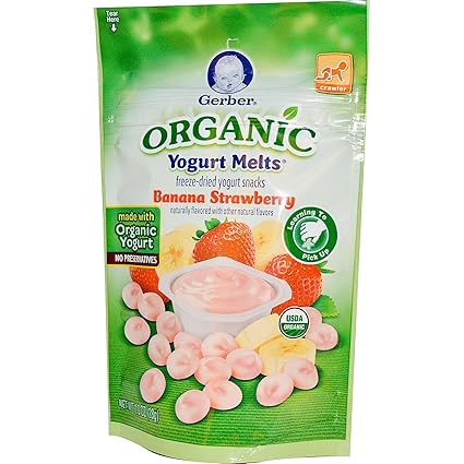 gerber organic yogurt melts banana strawberry