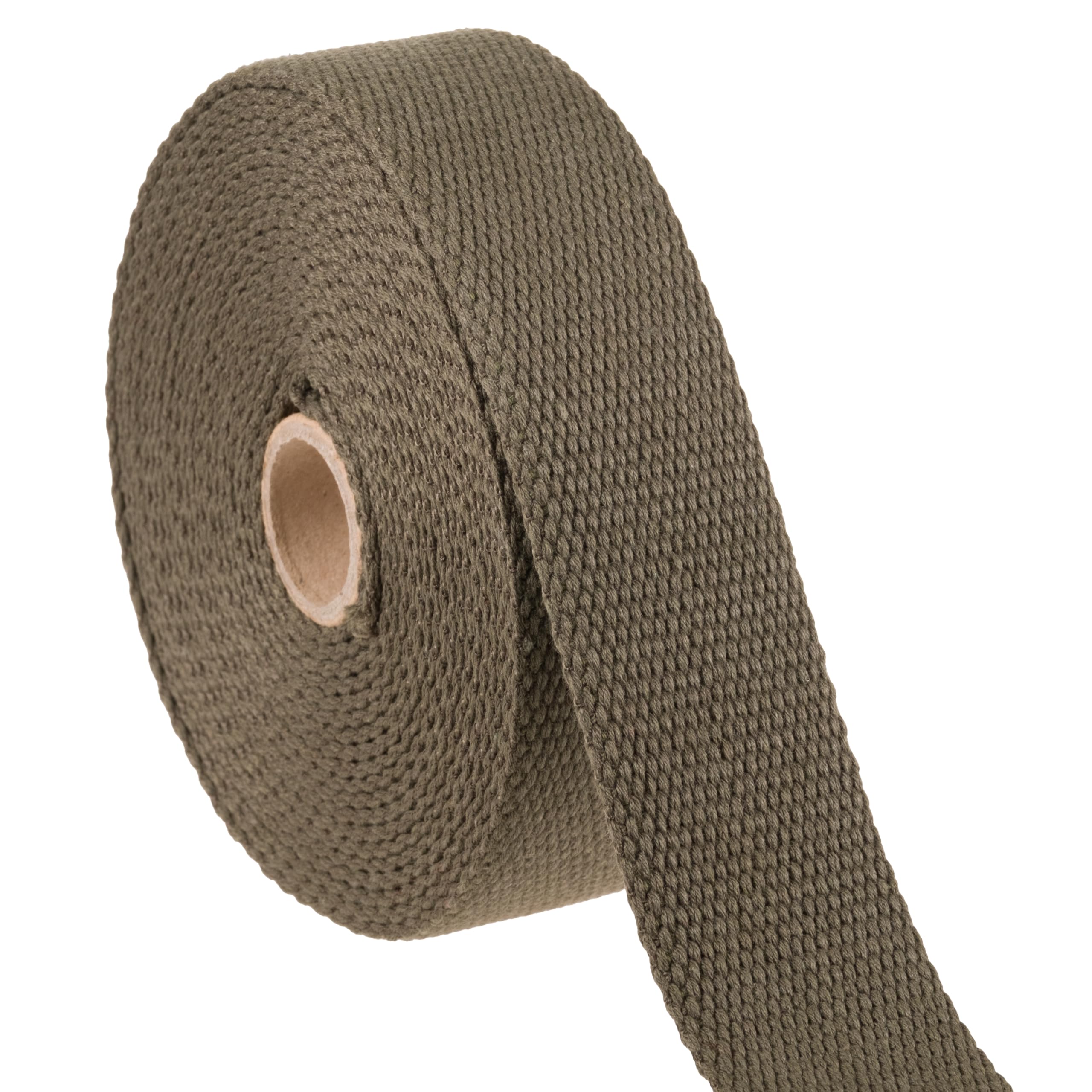 Shelver Heavy Duty Cotton Webbing Strap, 1 or 1.5 Inches and Colours, 5m (Khaki, 38mm)