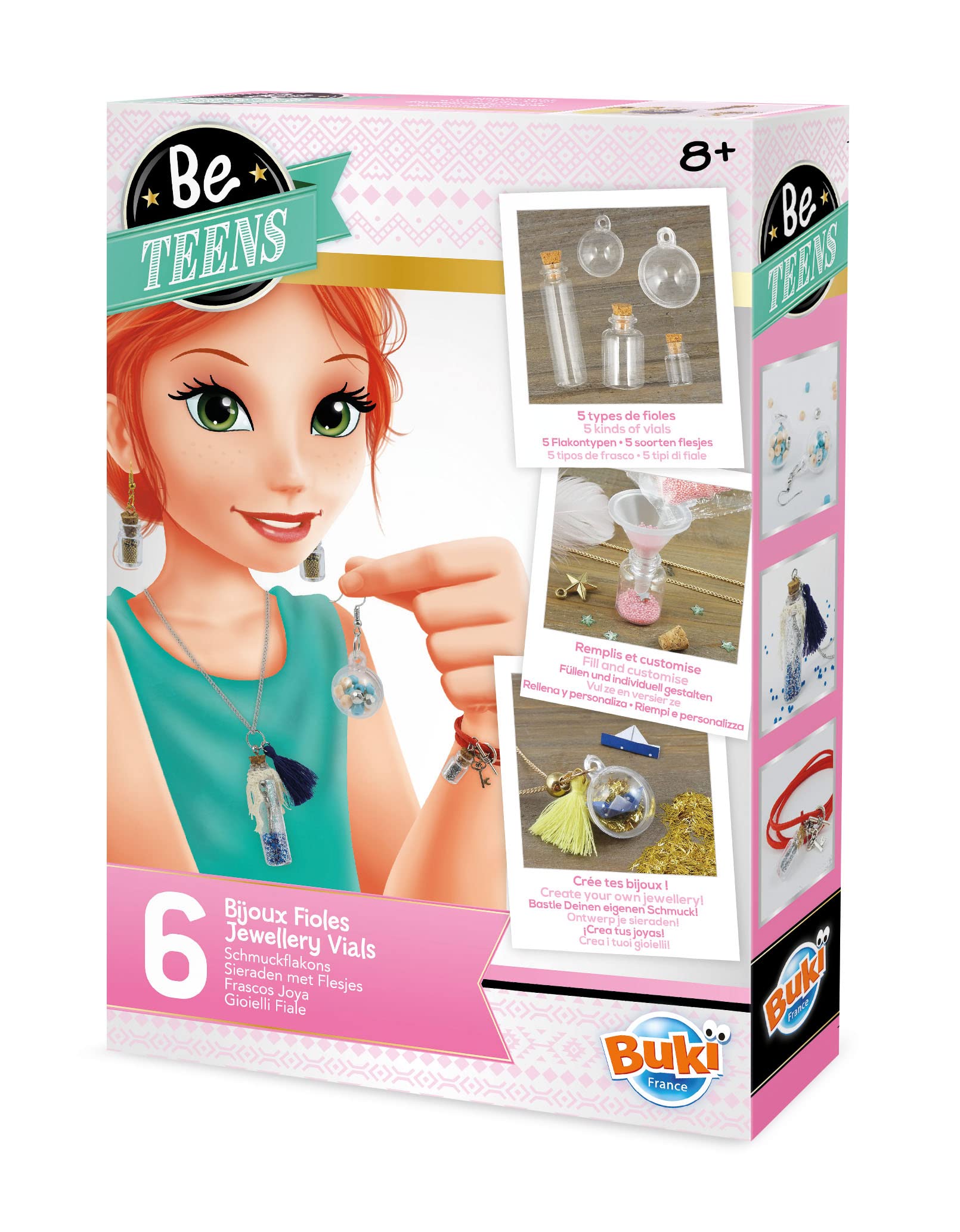 Buki France Be Teens Jewellery Vials Making Gift Set. Create Bracelets, Necklaces & Earrings with Instructions & Accessories. Arts & Crafts Present for Kids. Suitable for Boys & Girls 8+