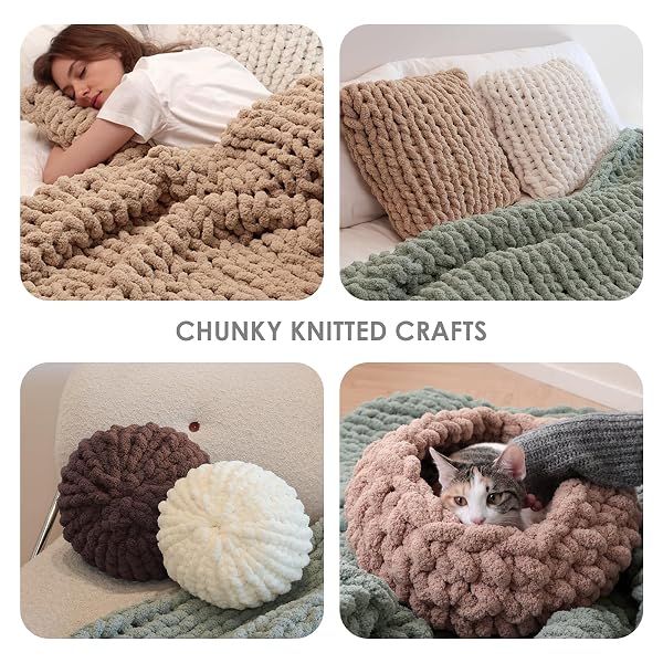 JUMBO CHUNKY YARN FOR HAND KNITTING – SUPER THICK CHENILLE CHUNKY YARN FOR CROCHETING – EXTRA SOFT BULKY FLUFFY BLANKET BIG YARN 8 JUMBO PACK (27YDS,8 OZ EACH SKEIN) PINK