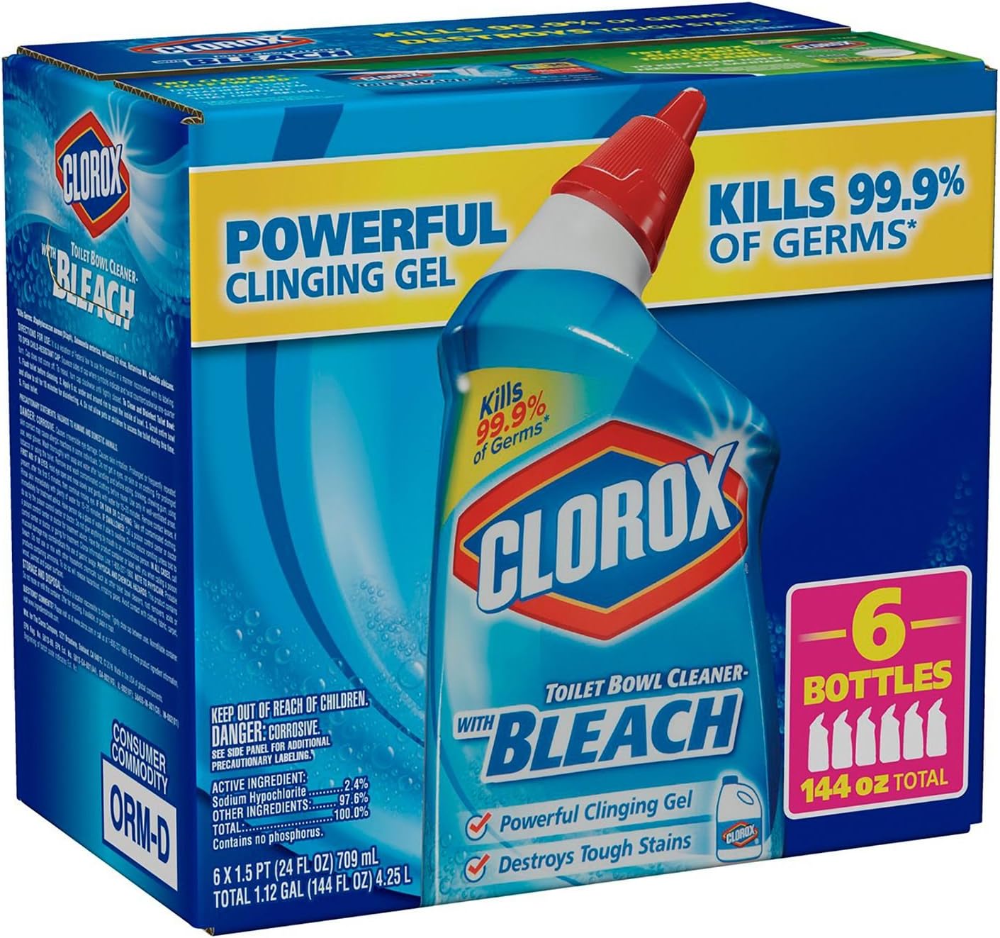 Clorox Toilet Bowl Cleaner with Bleach, 6 Count: Health & Personal Care