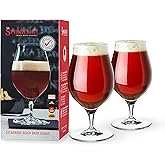 Spiegelau Barrel Aged Tulip Beer Glasses, Stylish Crystal Drinking Glasses for Craft Beers, Stouts, Belgian Ales, Sours, Cocktails, Gifts for Men, Bachelor Party, Elegant Glassware, 17.7 oz, Set of 2