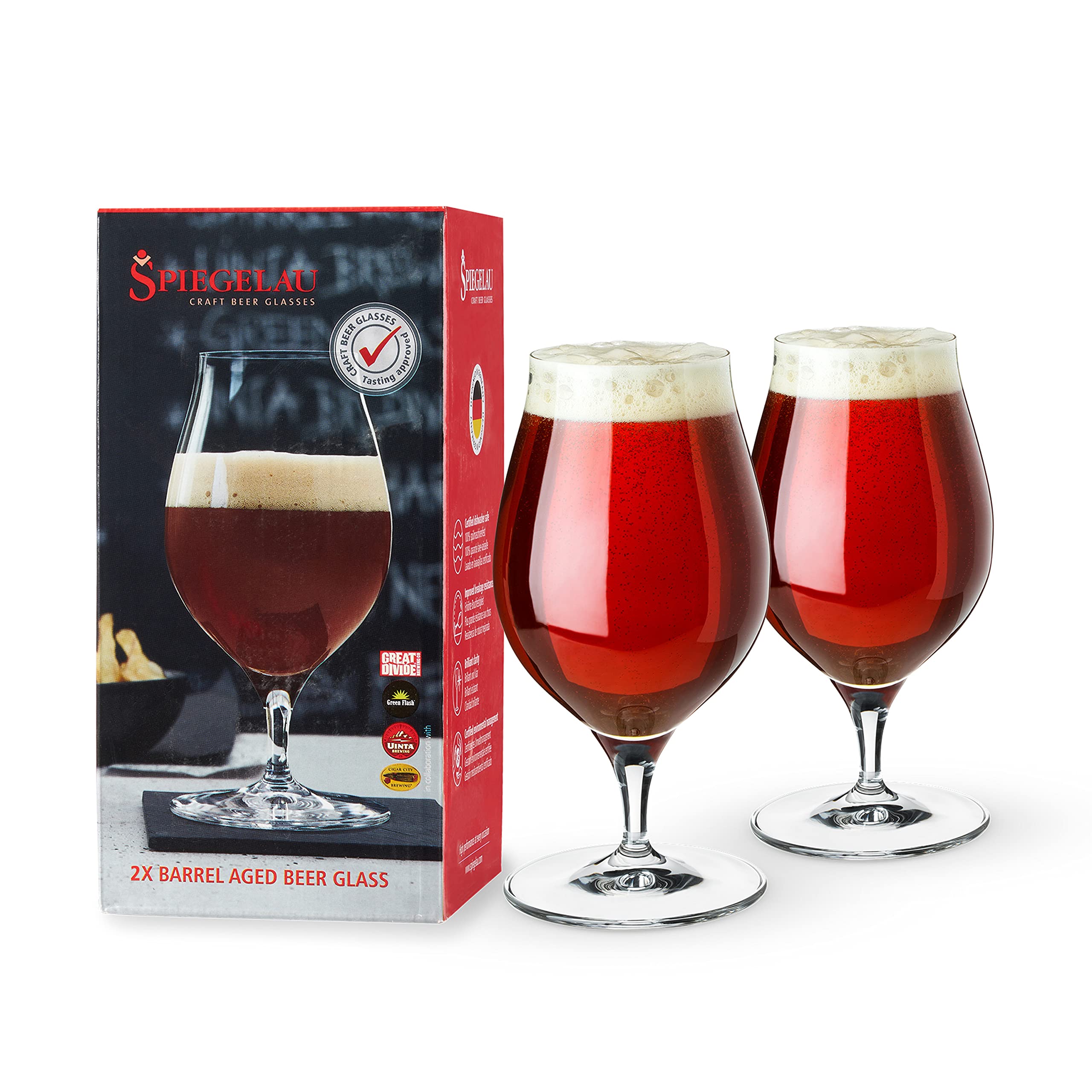 Spiegelau Craft Beer Glasses, Barrel-Aged Beer, Set of 2, Crystal, 500 ml, 4992660