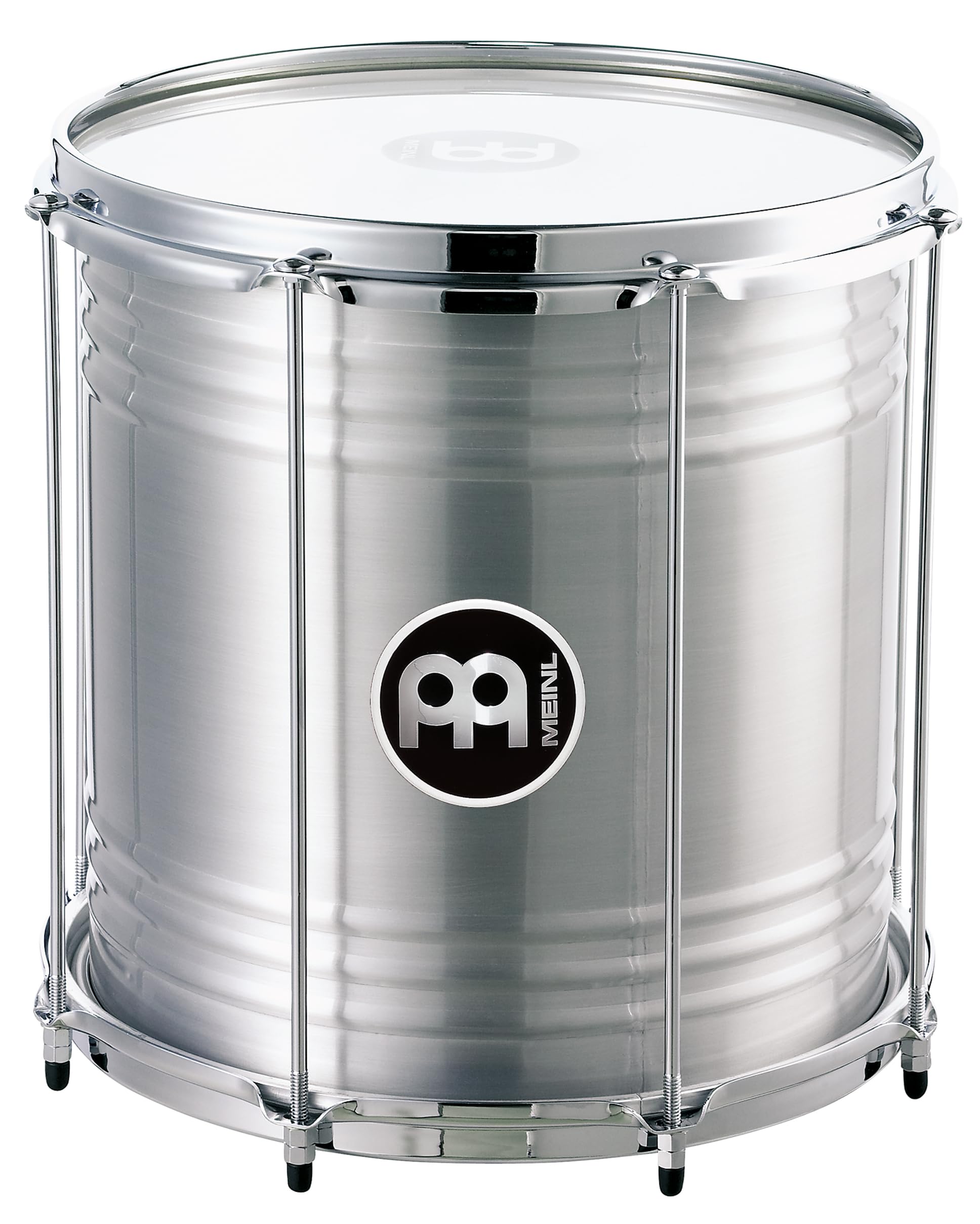 Meinl Percussion Aluminum Series Repinique - Small Hand Drum with Synthetic Head - 12 Inches Height - Aluminum, Silver (RE12)
