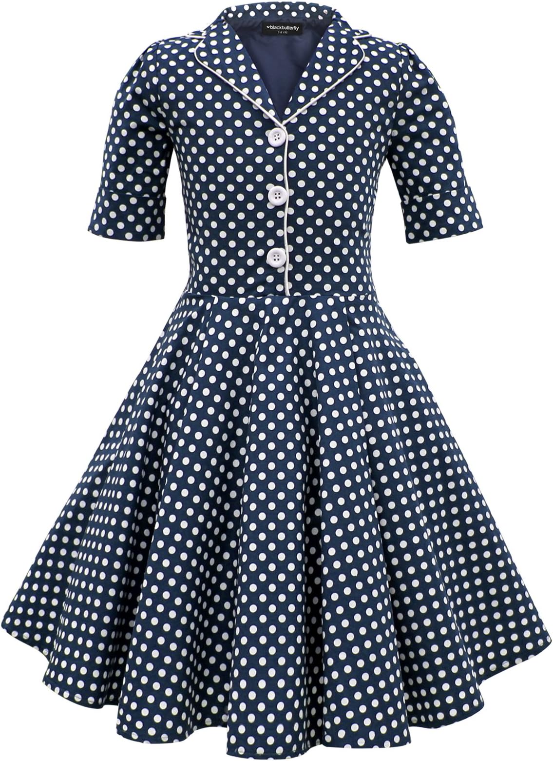 BlackButterflyKids 'Sabrina' Vintage Polka Dot 50's Girls Dress