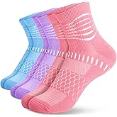IRAMY Ankle Compression Socks for Women Men Plantar Fasciitis Relief 3/5 Pairs Cushioned Athletic Running Socks