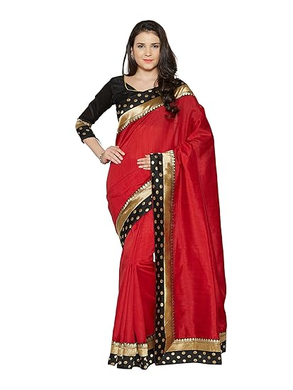 Oomph! Womens Art Silk Saree with Blouse Piece