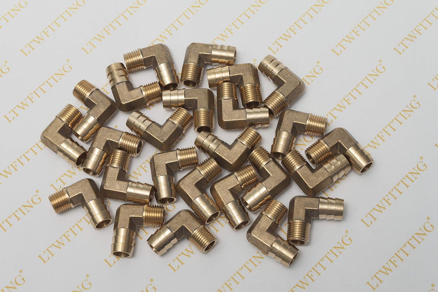 LTWFITTING 90 Deg Elbow Brass Barb Fitting 1/4-Inch Male BSPT x 12mm ID Hose(Pack of 25), 12mm ID Hose x 1/4" Male BSPT - Image 3