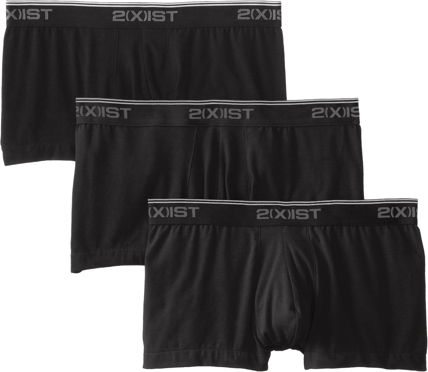 2(X)IST Men's Cotton Stretch No Show Trunk 3-Pack: Clothing