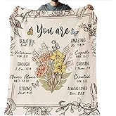 NaZaUK Christian Gifts for Women, Christian Blanket, Inspirational Gifts for Women Faith, Floral Scripture Blanket, Religious Bible Verse Bedding Decor for Couch Bed Chair 60"x50"