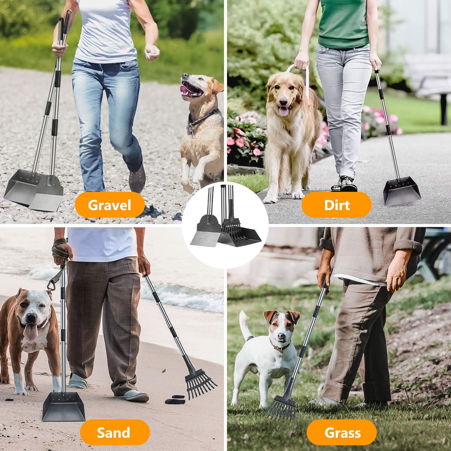 Ergonomic Length Rake and Spade Poop Scoop Strong and Sturdy Balhvit Dog Pooper Scooper Great