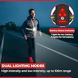 LUMEFIT Run Light Chest LED Front Body Torch 500 Lumen USB Rechargeable 120° view 6