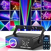 KeoBin App DJ Laser Light, 200+ 3D Animations, Custom Text &amp; Patterns | Hand drawing, DIY colors, Custom Programs, 6 Control Modes with DMX512, Sound Sync and Remote for Party, DJ Club