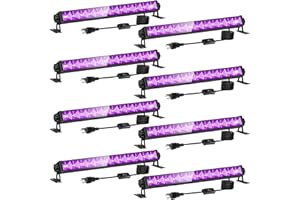 YIAYETOG 8 Pack 40W LED Black Light Bar, Black Lights Light Up 4000ft² with Switch+Plug+6ft Cord, for Glow Party Supply, Halloween, Bedroom, Body Paint, Fluorescent Party
