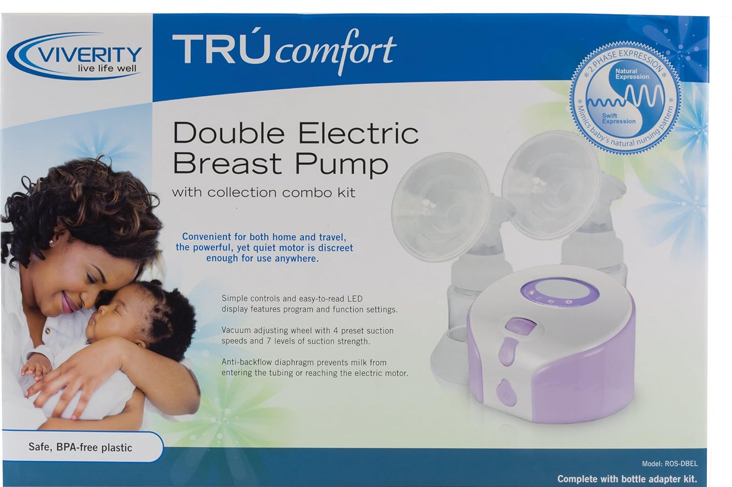 Amazon Com Viverity Trucomfort Bomba De Leche Electrica Doble Con Kit Combinado De Coleccion Bomba De Leche Electrica O Con Bateria 4 Velocidades Preestablecidas 7 Resistencias De Succion Industrial Scientific