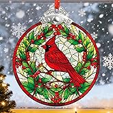 Rngmsi Cardinal Christmas Ornaments Decorations, Cardinal Ornaments for Christmas Tree, Red Bird Holiday Decor and Xmas Gifts Ideas for Women Grandma (3.15 * 3.15 Inches)
