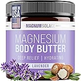 Magnum Solace Magnesium Body Butter - Nighttime Magnesium Cream - Lightly Scented (Lavender)