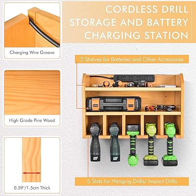 Buy Sunix Cordless Drill Charging Station Power Tool Organizer Wall Mount Tool Storage Holder Power Screwdriver Rack For Garage Workshop Home Surge Protector Not Included Online In Kazakhstan B07hk9lclw