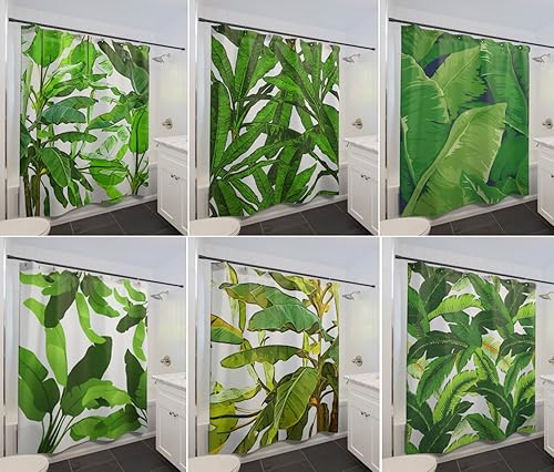 Amazon Com Tropical Jungle Palm Banana Leaf Shower Curtain Handmade