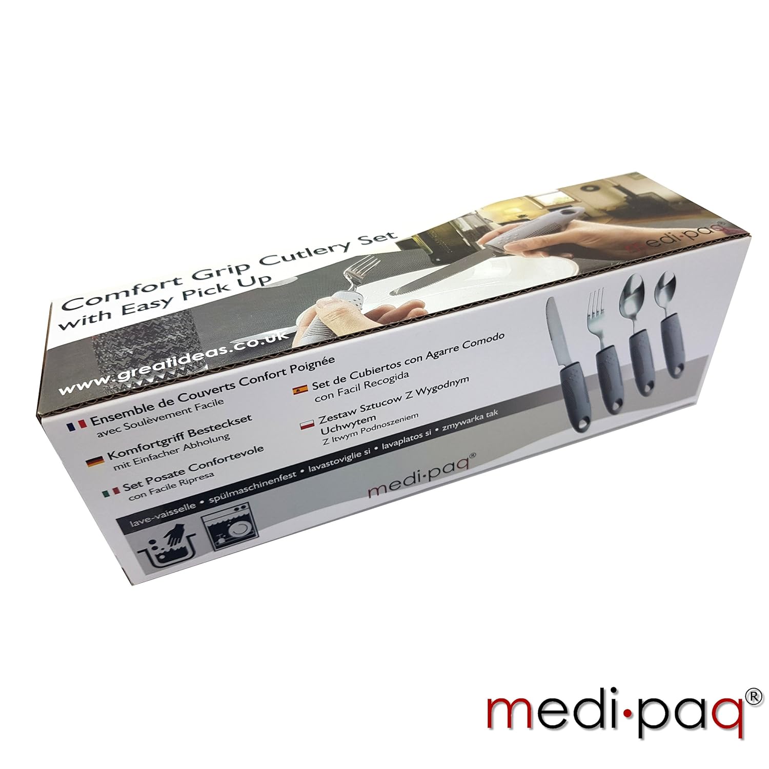 Amazon.com: Medipaq Comfort Grips Cutlery - Great For The Elderly 1X Set (4 Pcs): Health & Personal Care