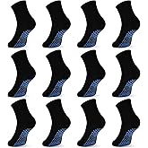 DECOVICI Toddler Socks Anti Skid with Grips Non Slip Crew Socks Boys Girls 12 Pairs Baby Kids Children 1-7 Years