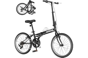 MarKnig 20 inch Folding Bike, Foldable Bicycle for Adults with 7 Speed Derailleur, Lightweight Collapsible Bicycle for City Commuting, Fold Up Bike Men Women Teenagers