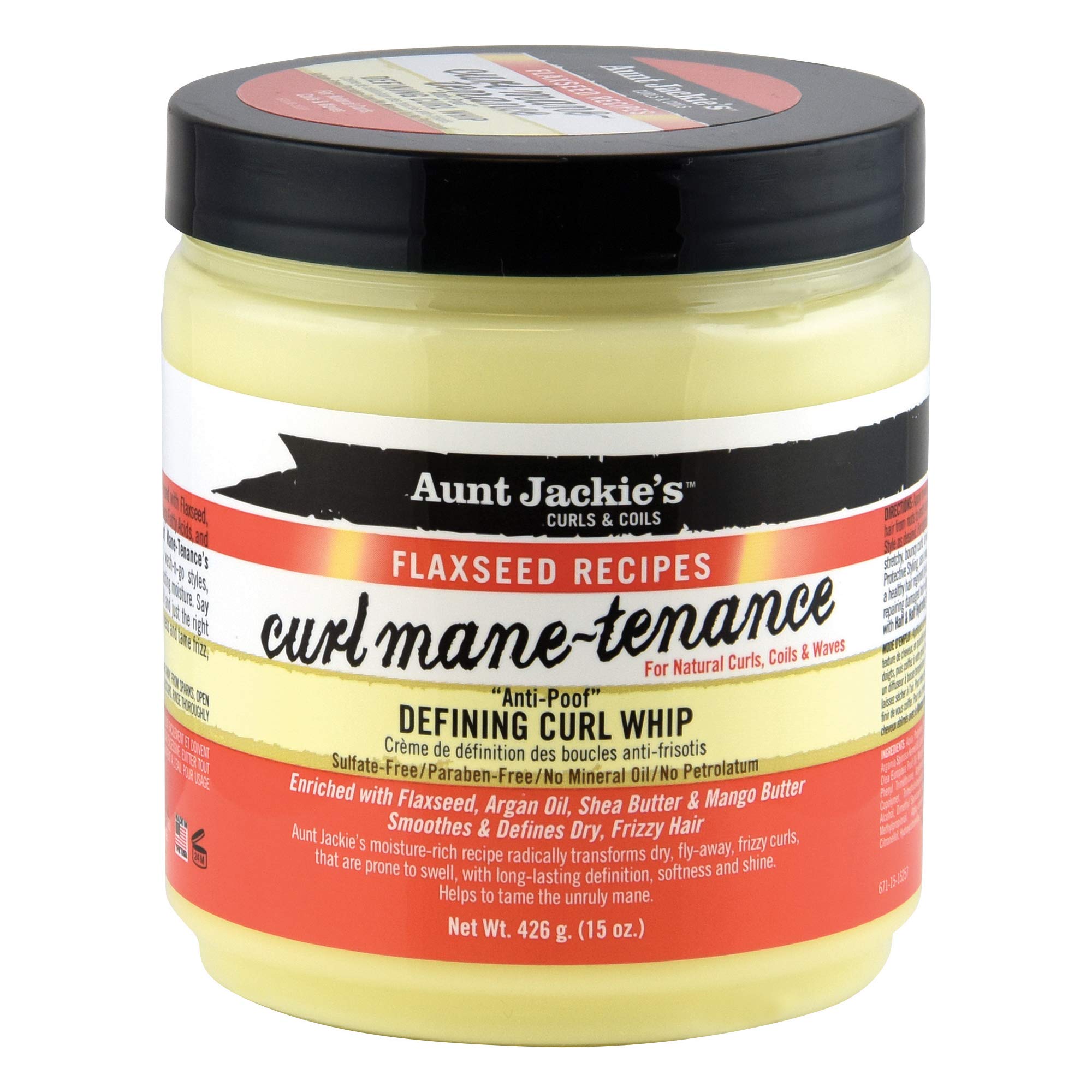 Aunt Jackies 426 g Flaxseed Mane Tenance Defining Curl Whip 426G/15Oz