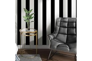 Guvana Stripe Black and White Peel and Stick Wallpaper Self-Adhesive Wallpaper 118"x17.7" Removable Contact Paper Waterproof Wall Paper Decorative Wall Covering Cabinets Shelves Drawer Liner Vinyl