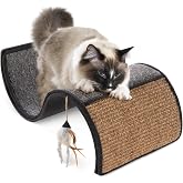 Petlinks Dream Curl Carpet Cat Scratcher, Dual-Surface Cat Scratching Post, Lounge &amp; Hide Scratchers for Cats &amp; Kittens, Gray, Furniture Protector, One Size Fits All Cats