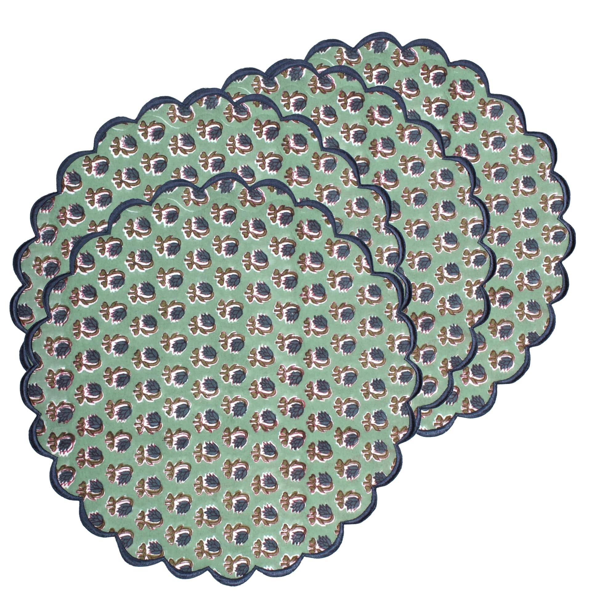 Ridhi Bo-ho Round Place Mat Double Layer Floral