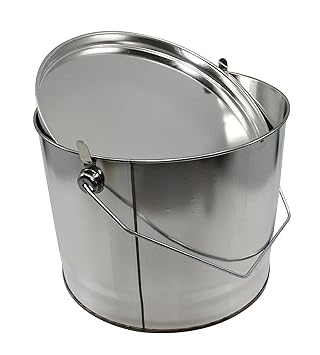 Wasserrose® Eimer AUS WEISSBLECH FÜR 5 kg Inhalt MIT Deckel UND HENKEL
