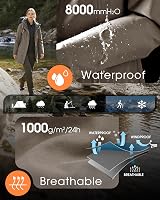 33,000ft Women Softshell Jacket Hooded Waterproof Windproof Khaki XL view 6