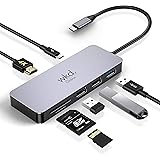 7 in 1 Premium USB-C Hub by WKD Online - Aluminium Space Grey adapter with 4K HDMI and USB-C 3.1 Port - 1 x USB 3.0 and 2 x USB 2.0 OTG SD Micro Card Reader - Apple MacBook Pro Samsung Dell Compatible