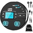Sunoony Portable CD Player with Bluetooth, Walkman CD Player with FM Transmitter and Speakers for Car, Rechargeable Discman CD Player with Anti-Skip Protection, Headphones, LCD Display (Black)