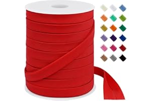 LEREATI Red Bias Tape Double Fold 1/2 Inch x 55 Yards, Polyester Fabric Seam Binding Tape for Sewing, Seaming, Hemming, Piping, Quilting, Upholstery Trim