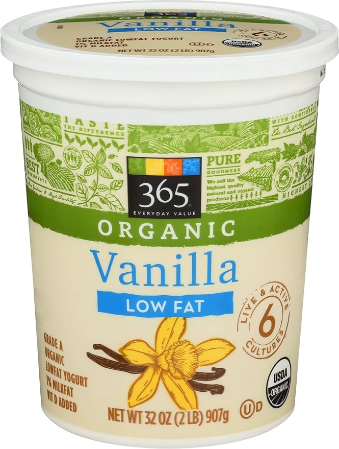 365 Everyday Value, Organic Low Fat Yogurt, Vanilla, 32 oz: Amazon.com