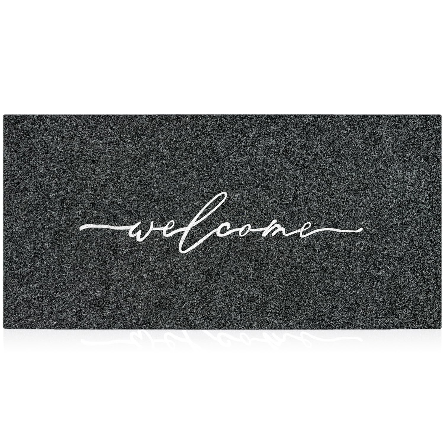 AAZZKANG Extra Large Doormat 120 x 45 cm Outdoor Welcome Rug with Durable Non Slip Rubber Backing Ultra Absorb Mud Front Door Mat for Entryway,High Traffic Areas, Gray