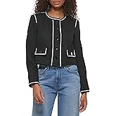 KARL LAGERFELD womens Tweed Long Sleeve Everyday Fashion Sport Jacket