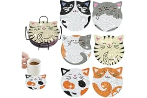 Generic Cute Diamond Kitten Coasters, DIY Acrylic Plastic Diamond Shaped Multicolor 4 Pack